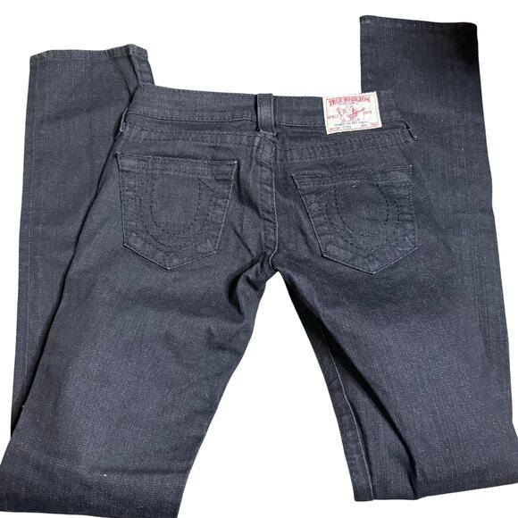 True Religion Stevie Black Needle Skinny Jeans, Women's Size 24 Tall - Picture 2 of 8